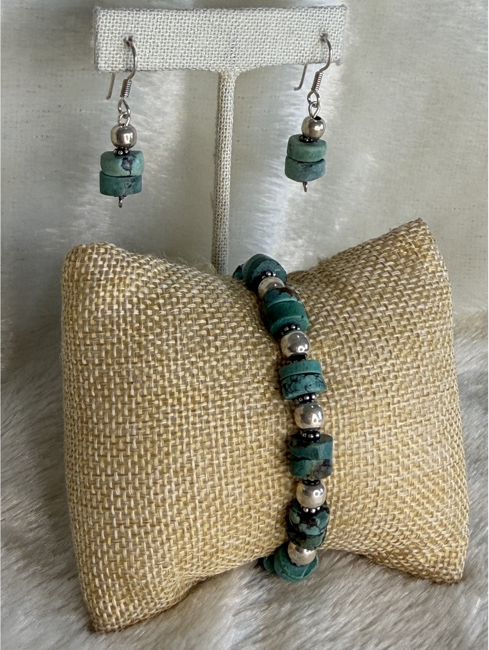 RARE Vintage Silpada 925 Turquoise Rondelle Bead Set W0614 & B0613
